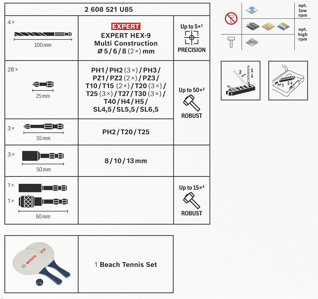 PRO Impact Mixed Set 41-teilig inkl. Beach Tennis Schläger