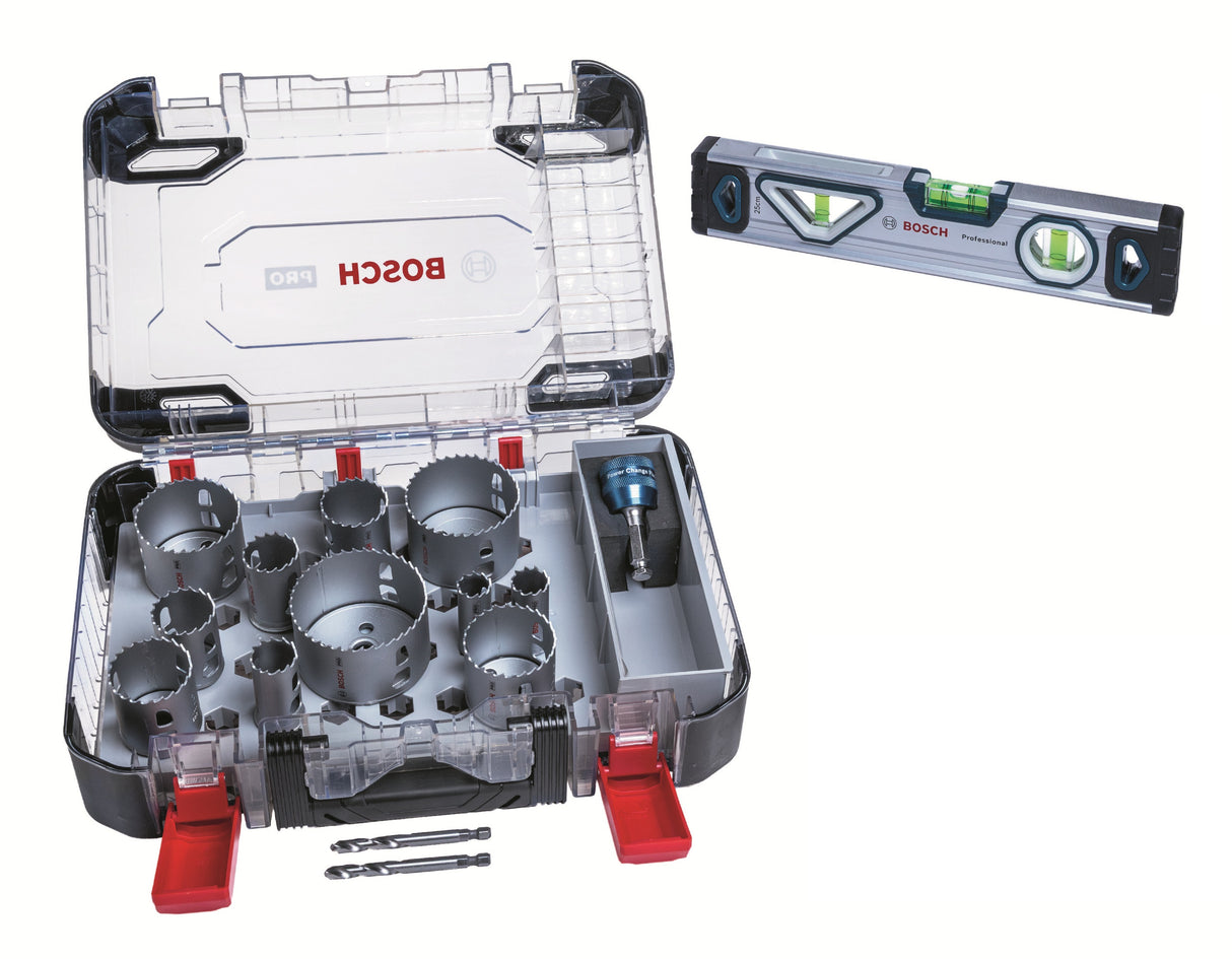 Produktbild von PRO Multi Material Lochsägen-Koffer 14-teilig inkl. Wasserwaage