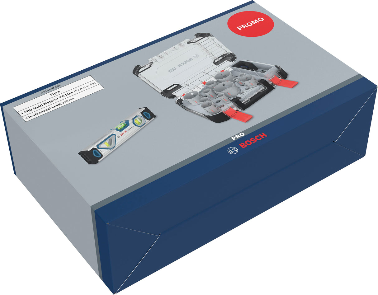 PRO Multi Material Lochsägen-Koffer 14-teilig inkl. Wasserwaage