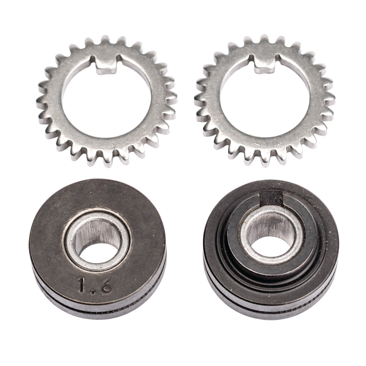 Produktbild von Vorschubrollenpaar mit Zahnkranz für Röhrchendraht 1,6 mm