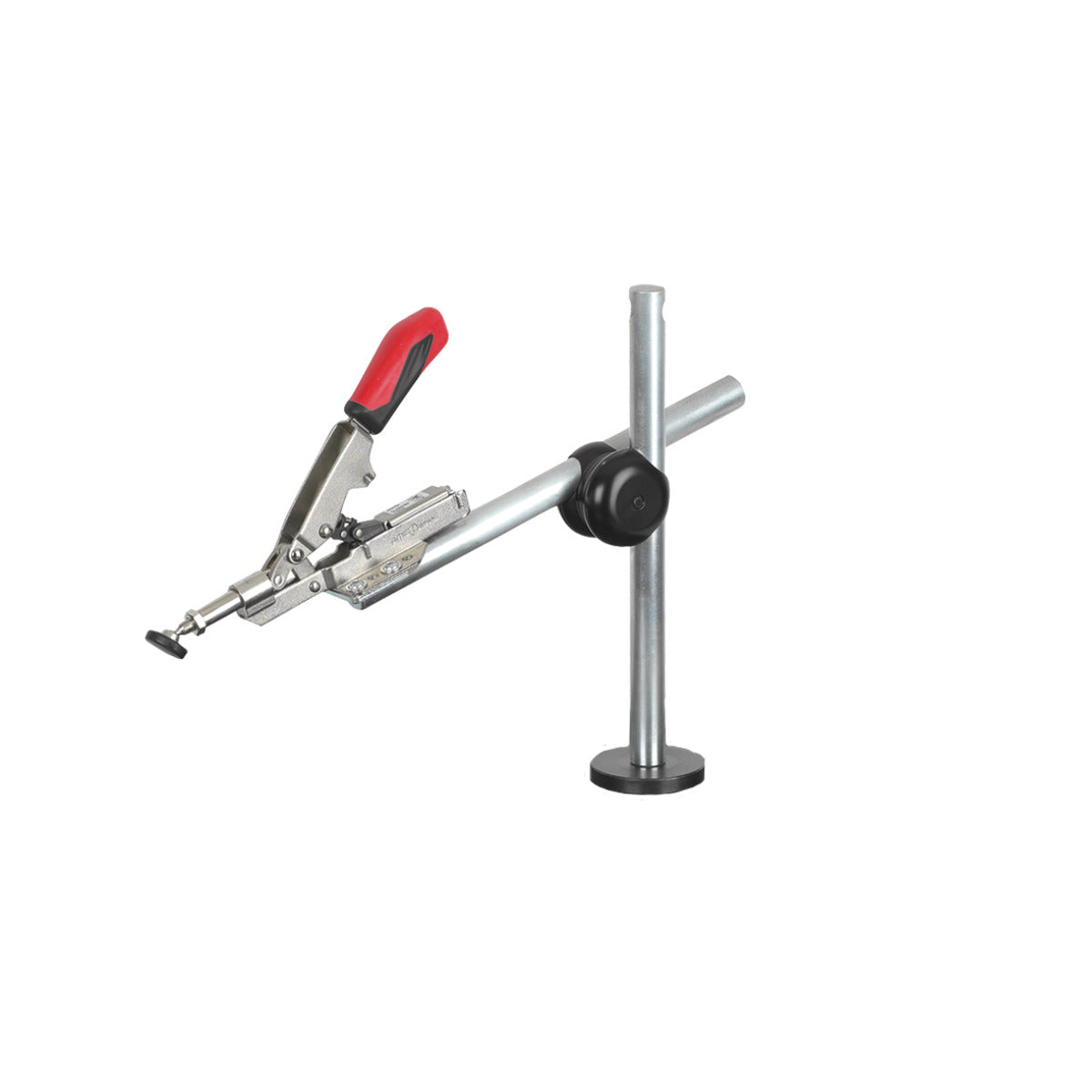 Produktbild von Waagrechtspanner auf Stativ mit Klemmbolzen für Lochplatten Ø 16 mm