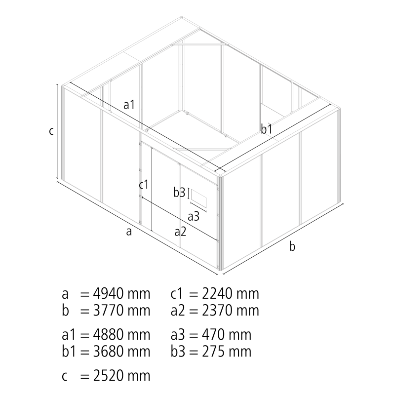 Laserschweißzelle modular 4940x3770x2520 mm mit Dach