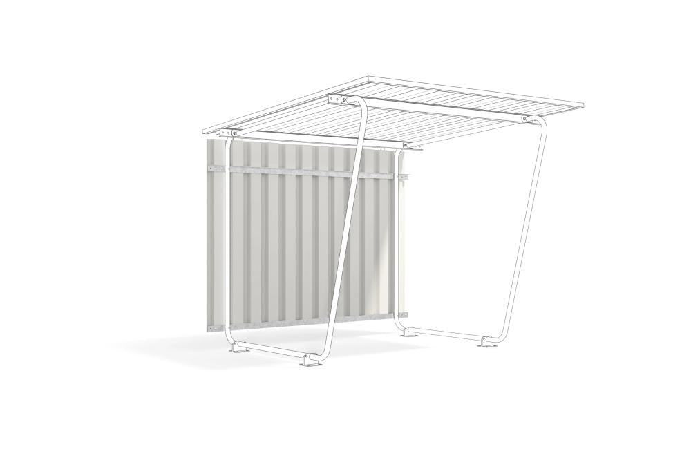 Überdachungssystem Modell Siegen 145 Rückwand Grundeinheit Blech