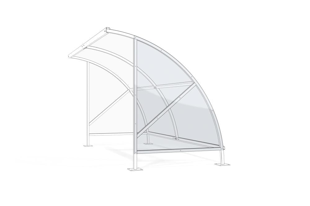 Seitenwand Bamberg Polycarbonat hell rechts