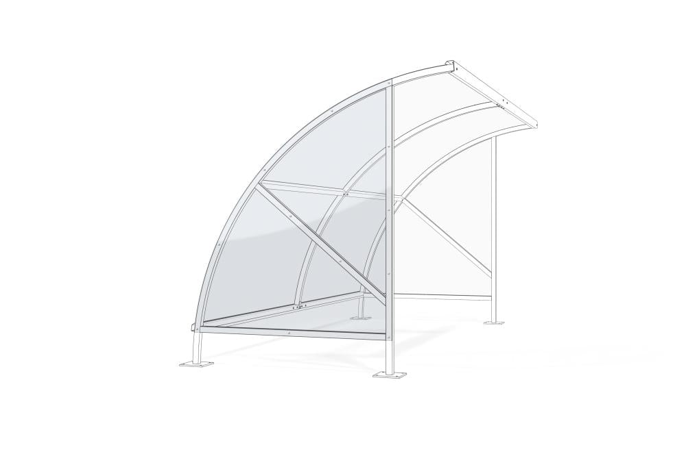 Seitenwand Bamberg Polycarbonat hell links