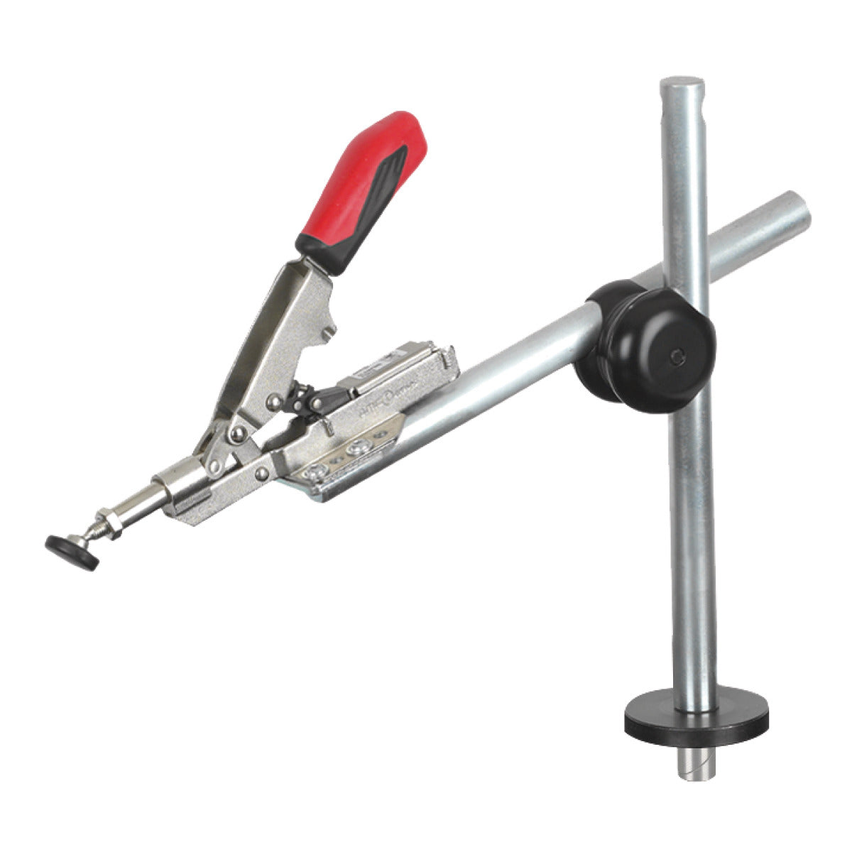 Produktbild von Waagrechtspanner auf Stativ mit Klemmbolzen für Lochrasterplatte Ø 20 mm