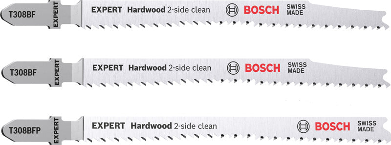 Produktbild Lieferumfang von EXPERT Hardwood 2-side clean Stichsägeblatt-Set, 3-tlg., (2xT308BF, 1xT308BFP)