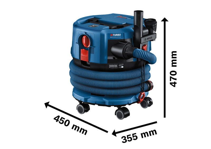 Akku-Staubsauger GAS 18V-12 MC von Bosch mit Schlauch.