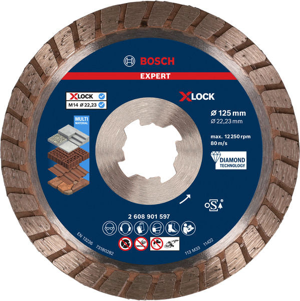 Produktbild von EXPERT Multi Material X-LOCK Diamanttrennscheiben, 125x22,23x2,4x12 mm