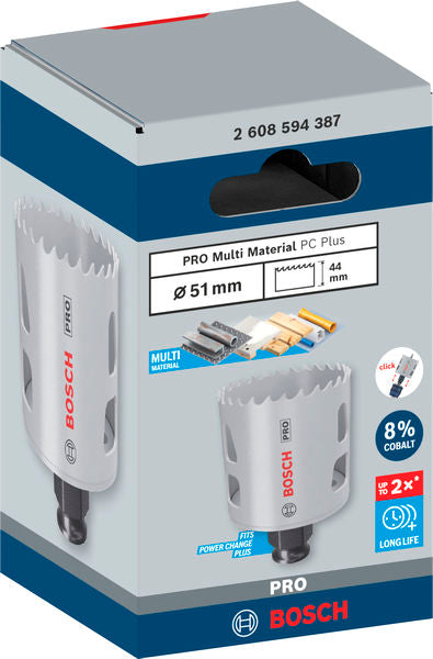 PRO Lochsäge Ø 51 x 44 mm Multi Material PC Plus