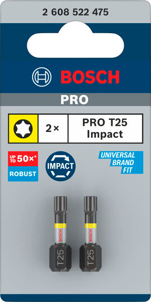 PRO Torx Impact Bit T25 25 mm (2-teilig)