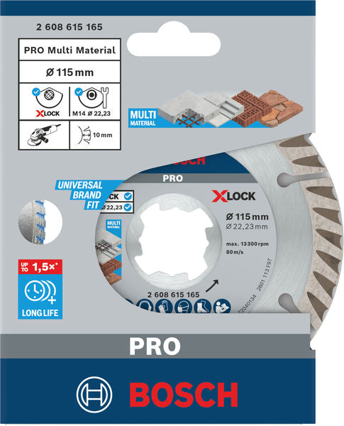 PRO Diamant-Trennscheibe Ø 115 x 22,23 mm Multi Material X-LOCK