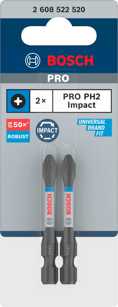 PRO Schrauberbit PH2 55 mm Phillips Impact Bit (2-teilig)