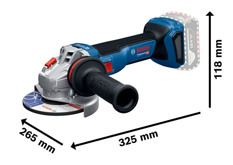 Winkelschleifer GWS 18V-11 von Bosch mit ergonomischem Griff.
