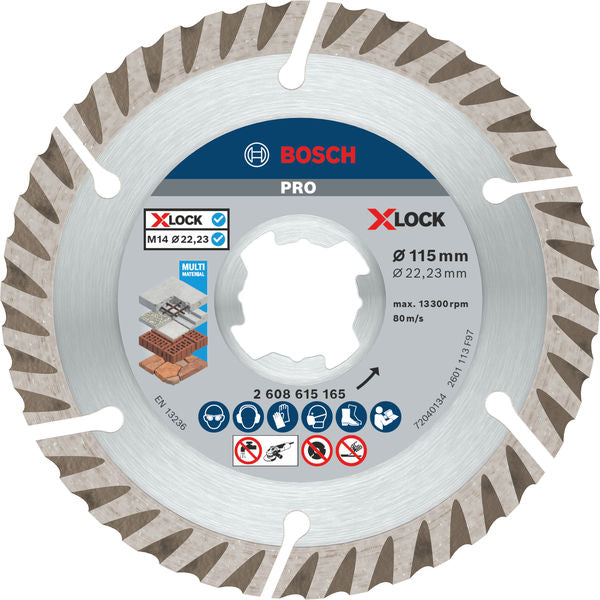 Produktbild von PRO Multi Material X-LOCK Diamanttrennscheibe, 115 x 22,23 mm