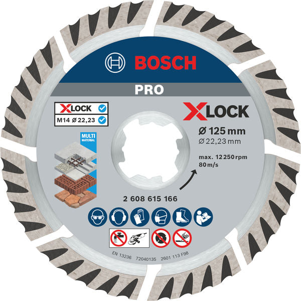 Produktbild von PRO Multi Material X-LOCK Diamanttrennscheibe, 125 x 22,23 mm