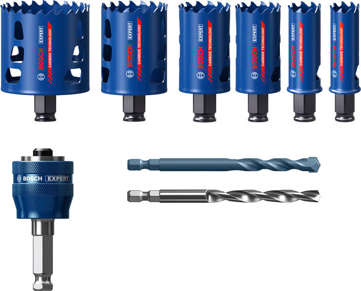 Produktbild Lieferumfang von EXPERT Multi Material Power Change Plus-Lochsäge, 22/25/35/40/51/68x60 mm,9-tlg.