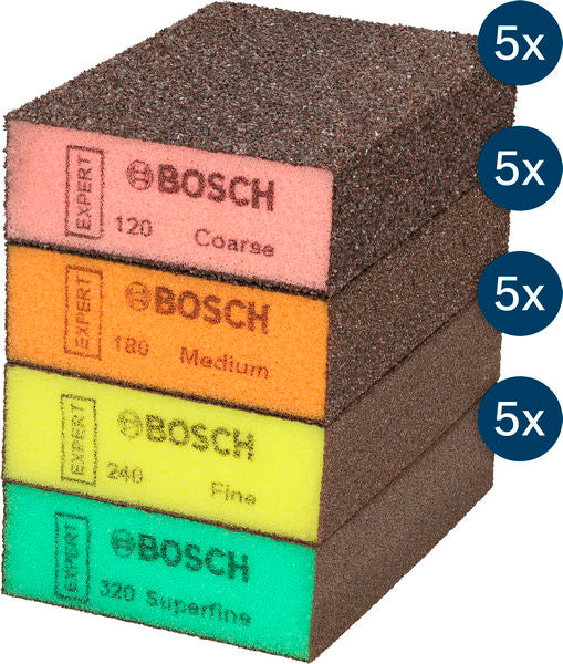 Produktbild Lieferumfang von EXPERT S471 Standard-Schleifblock, 26x69x97mm, grob/mittel/fein/superfein, 20St.