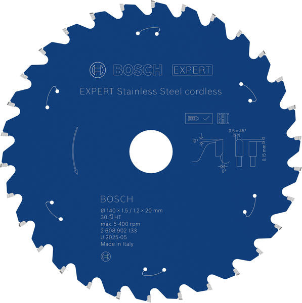 Produktbild von EXPERT Stainless Steel Kreissägeblatt, 140x20 mm, Z30