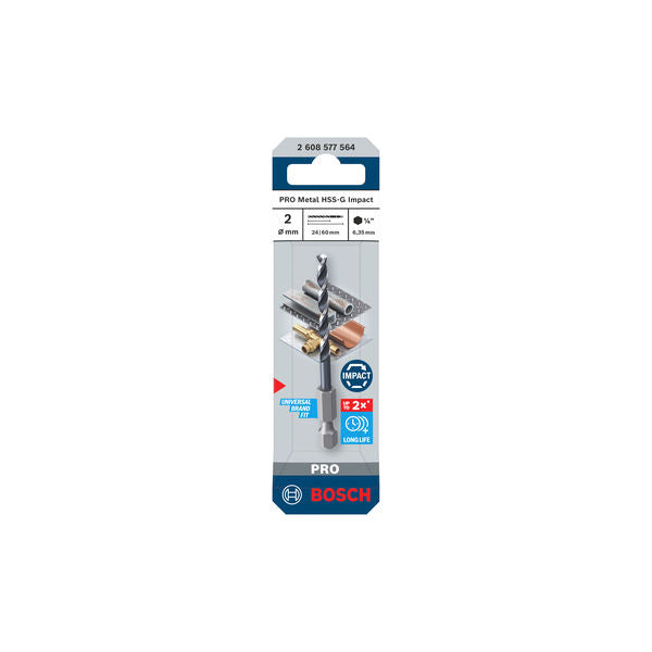 Bosch PRO Metal HSS-G 2 mm Schlagbohrer.
