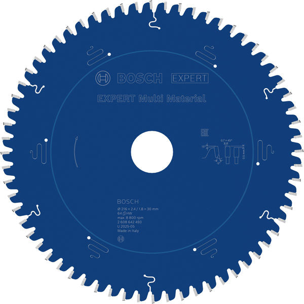 Produktbild von Kreissägeblatt EXPERT Multi Material 216 x 2,4/1,8 x 30 mm Z64