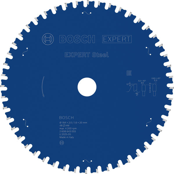 Produktbild von Kreissägeblatt EXPERT Steel 184 x 2,0/1,6 x 20 mm Z48