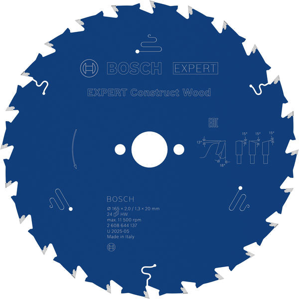 Produktbild von EXPERT Construct Wood Kreissägeblatt, 165x2/1,3x20 mm, Z24