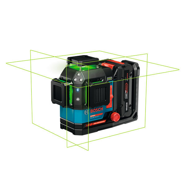 Hauptansicht von Bosch Expert Laser-Nivelliergerät EXLL18V-120-3CG mit grünen Linien