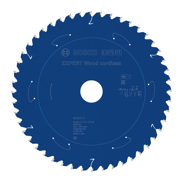 Produktbild von EXPERT Wood Kreissägeblatt, 216x1,7x30 mm, Z48, Spanwinkel 5°