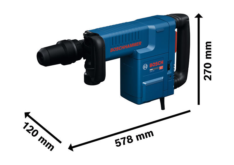 Bosch GSH11EV Abbruchhammer SDS max mit Abmessungen.