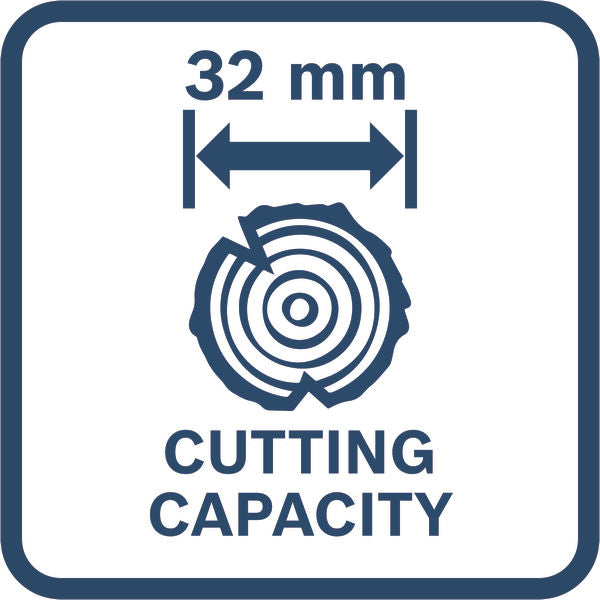 32 mm Schnittkapazität.