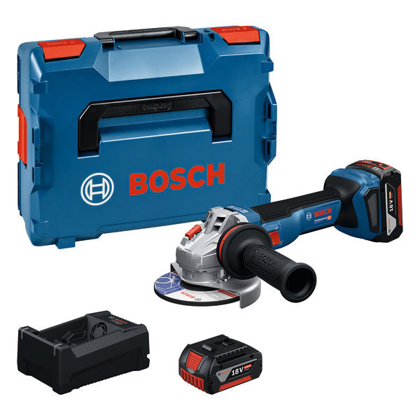 Produktbild von Akku-Winkelschleifer GWS18V-11 S inkl. 2x Akku GBA 18V 5.0 Ah und L-BOXX 136