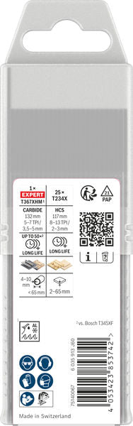 Bosch EXPERT Multi Material T367XHM und T234X Stichsägeblätter-Paket.