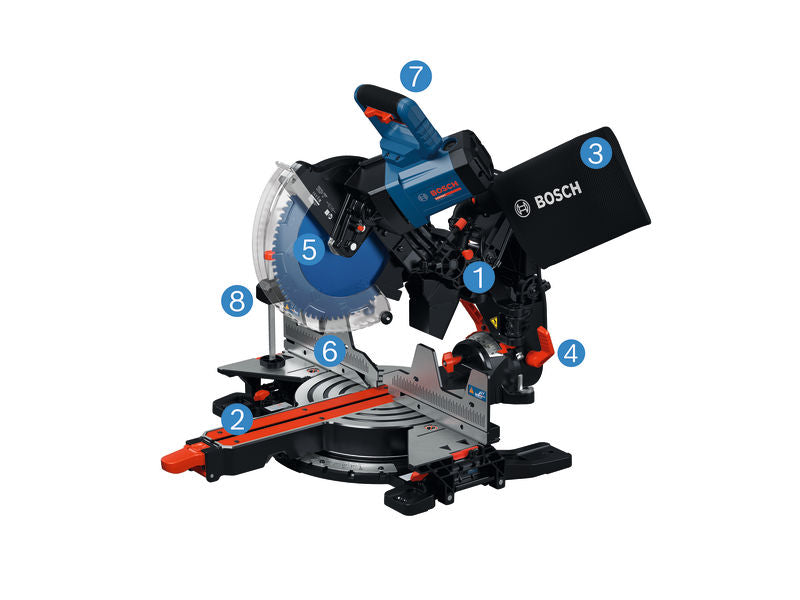 Bosch EXCM341-305GD Gehrungssäge mit Staubbeutel.