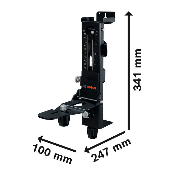 Bosch WM5 Wandhalterung mit Maßmarkierungen.