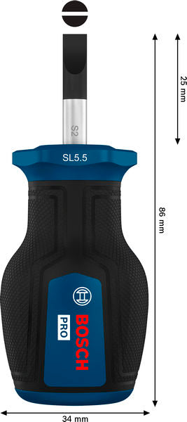 Stubby Schraubendreher SL 1,0 x 5,5 x 25 mm PRO