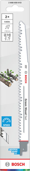 Säbelsägeblatt 1,5 x 19 x 240 mm S 1531 L Wood fast (2-teilig)