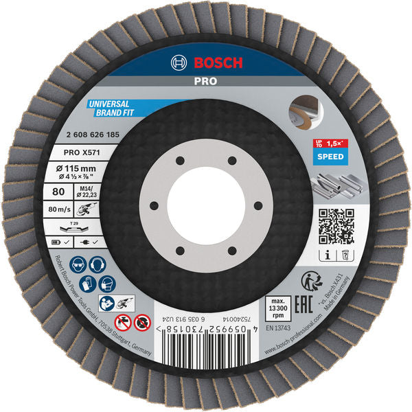Produktbild von Fächerschleifscheibe 115 mm K80 PRO X571 gewinkelt T29