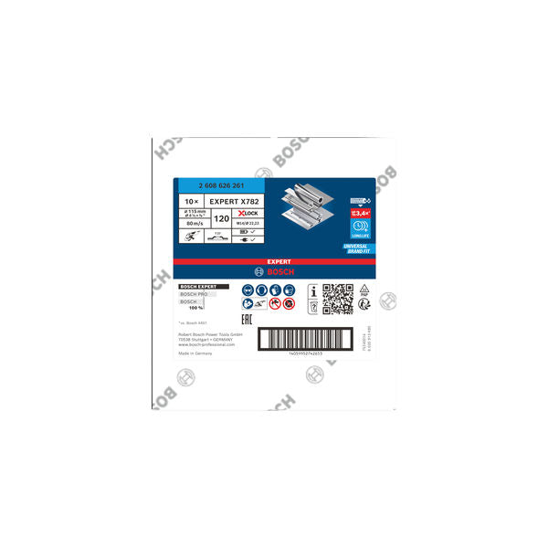 Fächerschleifscheibe 115 mm K120 EXPERT X782 gerade X-Lock T27