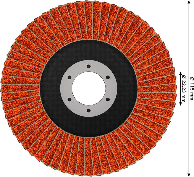 Fächerschleifscheibe 115 mm K40 EXPERT X782 gewinkelt trimmbar T29