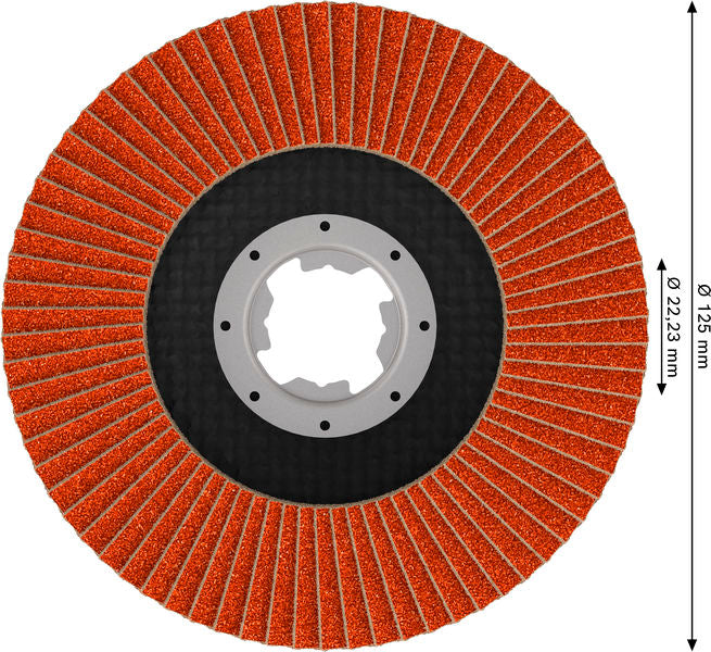 Fächerschleifscheibe 125 mm K120 EXPERT X782 gewinkelt X-Lock GF T29