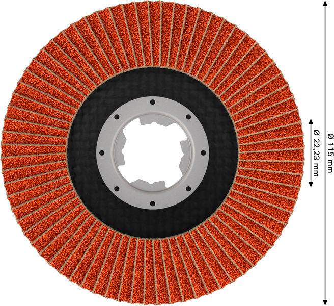 Fächerschleifscheibe 115 mm K80 EXPERT X782 gewinkelt X-Lock GF T29