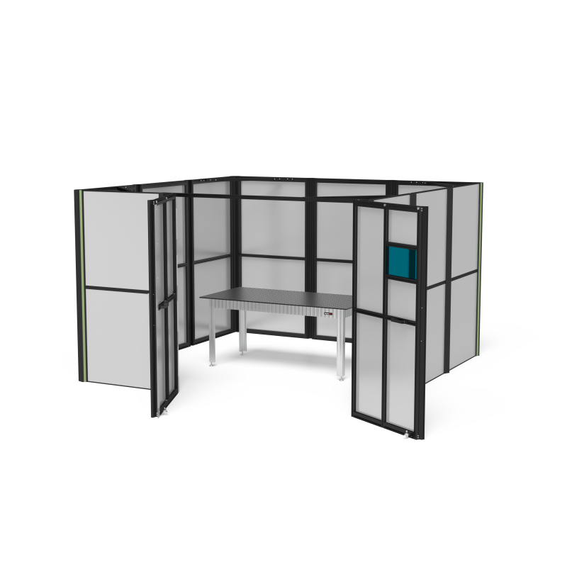 Sonderaktion Laserschweißzelle 3600 x 3600 x 2250 mm inkl. Werkbank Höhenverstellbar und Zubehör