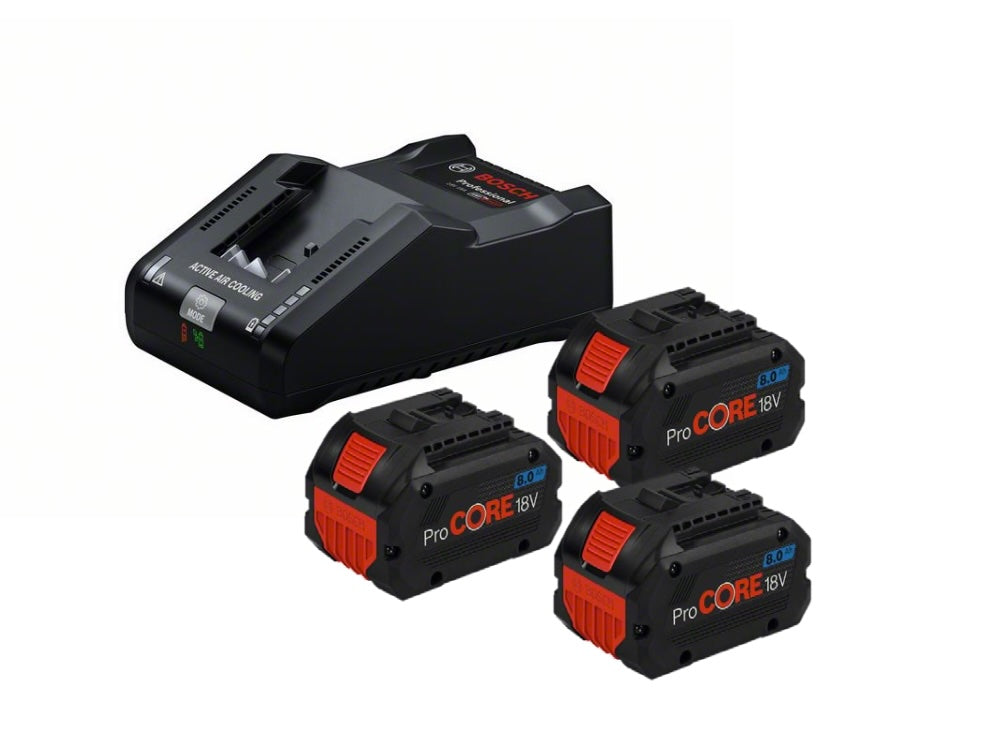 Produktbild von BOSCH Starter-Set 3x ProCORE18V 8.0Ah + GAL 18V-160 0615A5004Y 4059952675176