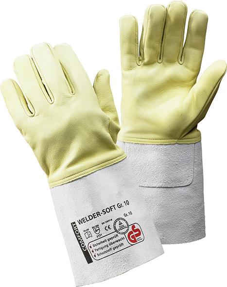 Produktbild von FORTIS Schweißerhandschuhe WelderSoft Ziegennappa Gr.1 (10 Paar) 4272121789 4317784793964
