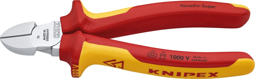 Produktbild von KNIPEX Seitenschneider VDE mit Mehrkomponenten-Griff 160mm 70 06 160 4003773021995