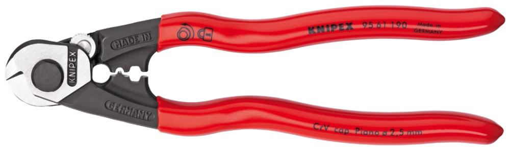 Produktbild von KNIPEX Drahtseilschere mit Kunststoffgriff 190mm 95 61 190 4003773040651