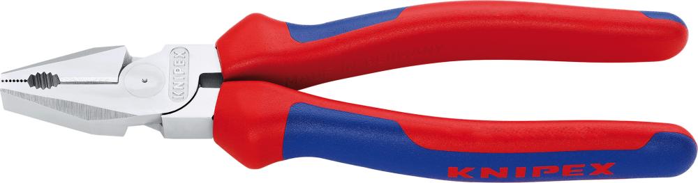 Produktbild von KNIPEX Kraft-Kombinationszange verchromt mit Mehrkomponenten-Griff 225mm 02 05 225 4003773010005