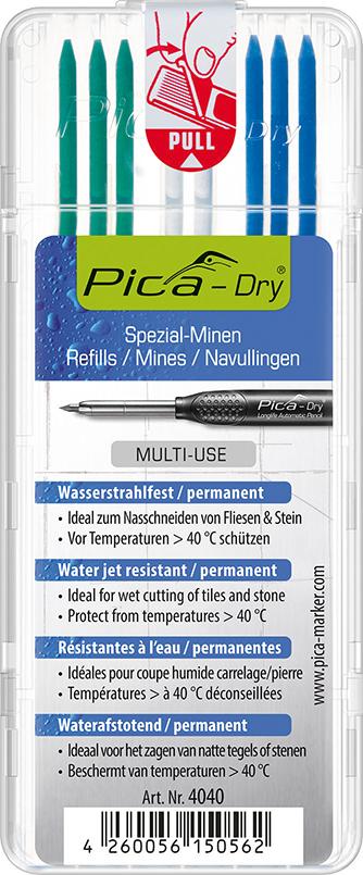 Produktbild von Pica Minen-Set für Tieflochmarker Pica-Dry weiß grün blau 4040 4260056150562