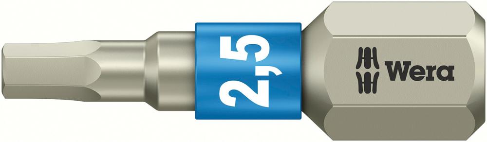 Produktbild von Wera Bit rostfrei 1/4" DIN 3126 C6,3 Innen-6-kant 2,5x25mm 5071072001 4013288111210